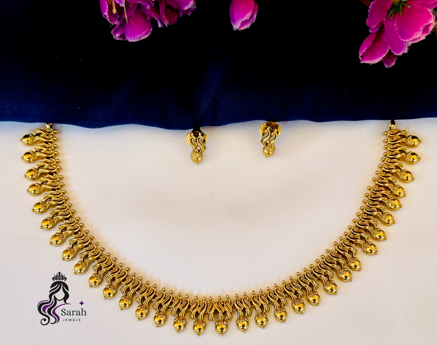 Gold Peacock Short Necklace - Premium