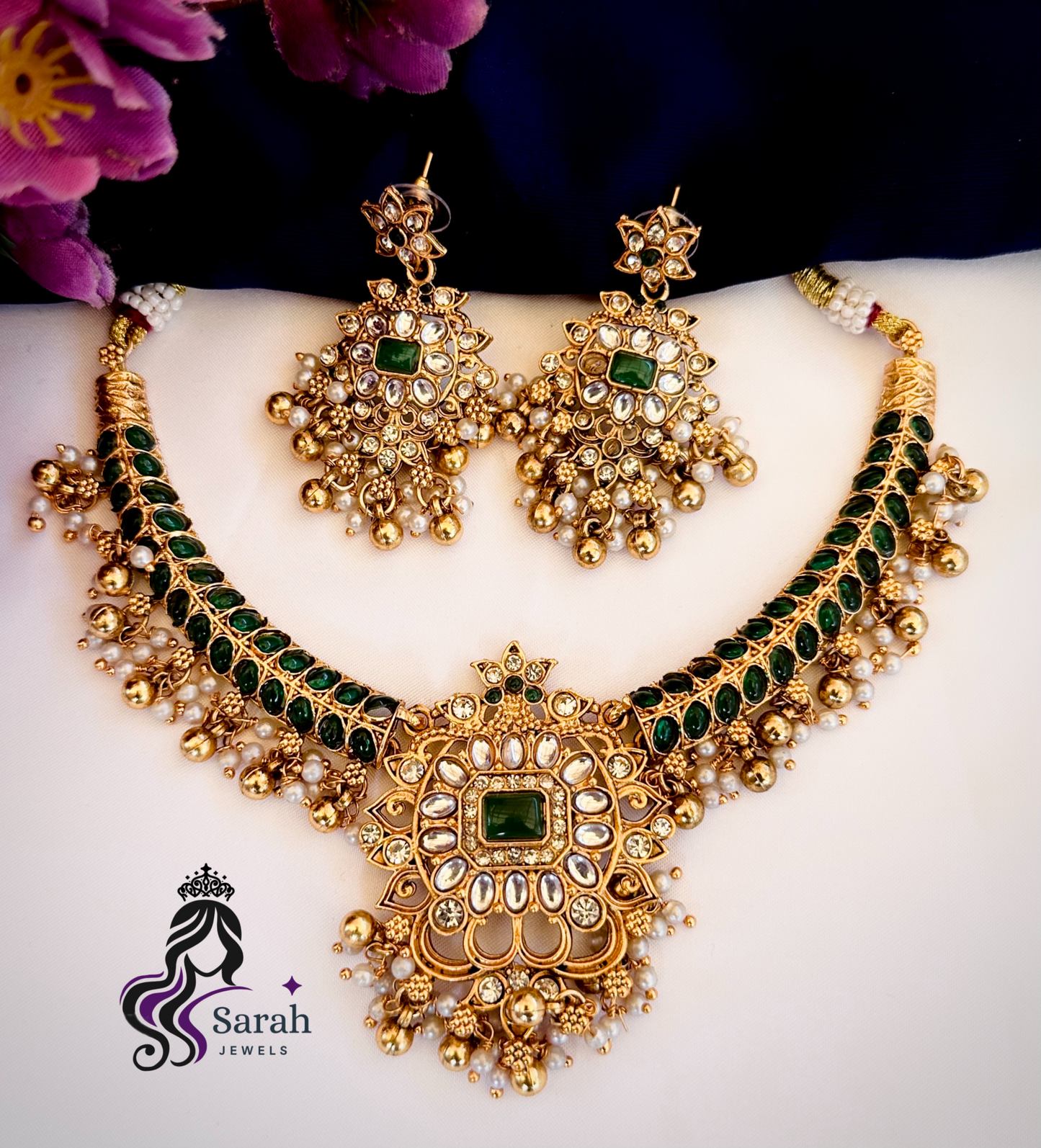 Kundan Emerald Necklace